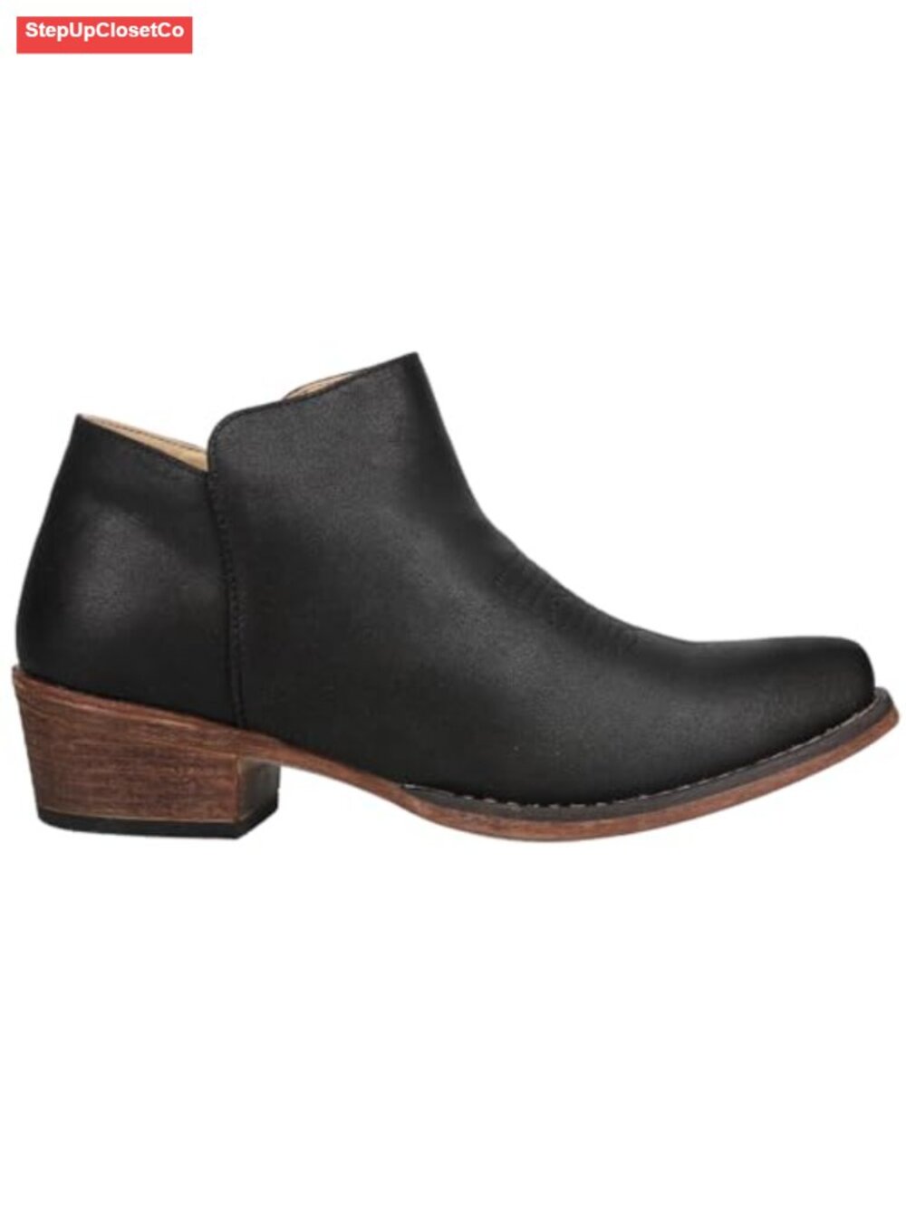 Womens Faux Leather Snip Toe Ankle Boots with Inside Zipper